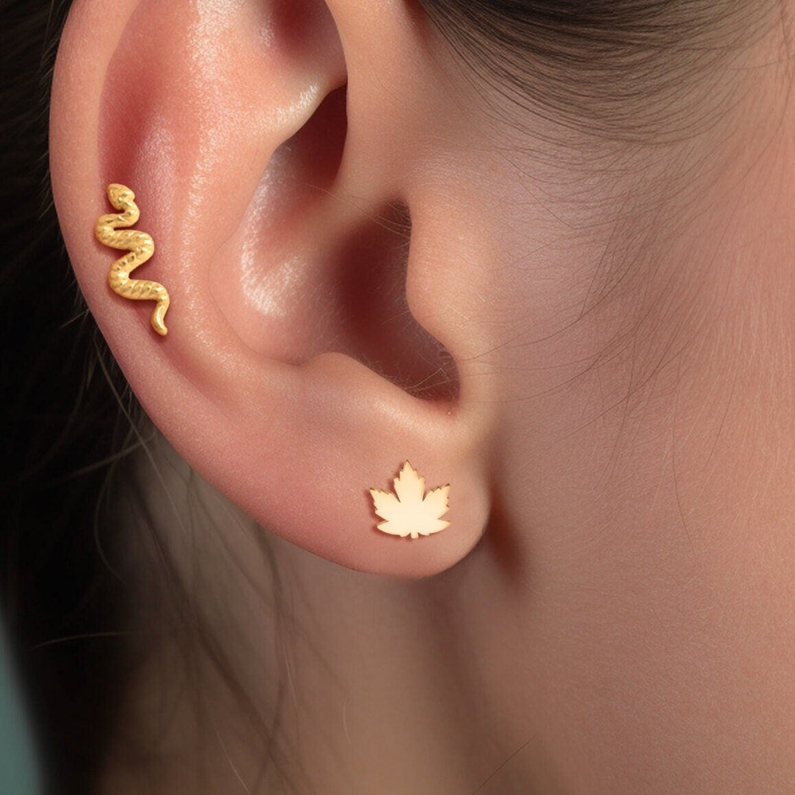 Maple Leaf Stud Earrings