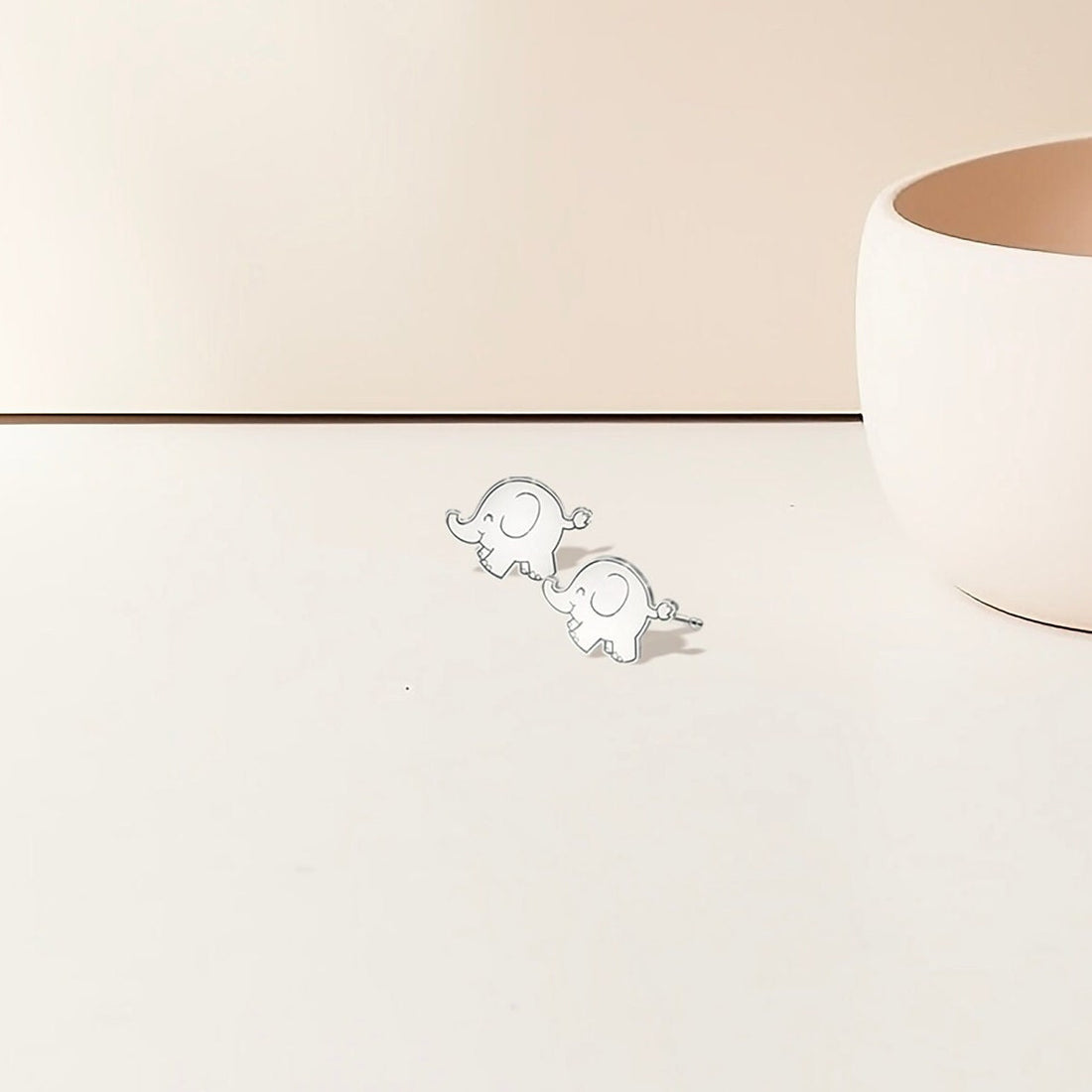 Elephant Charm Stud Earrings