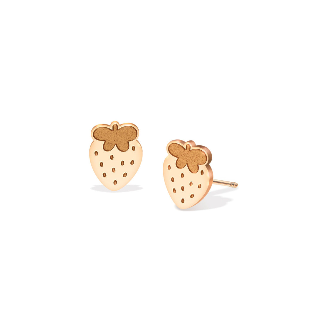 Gold Strawberry Stud Earrings