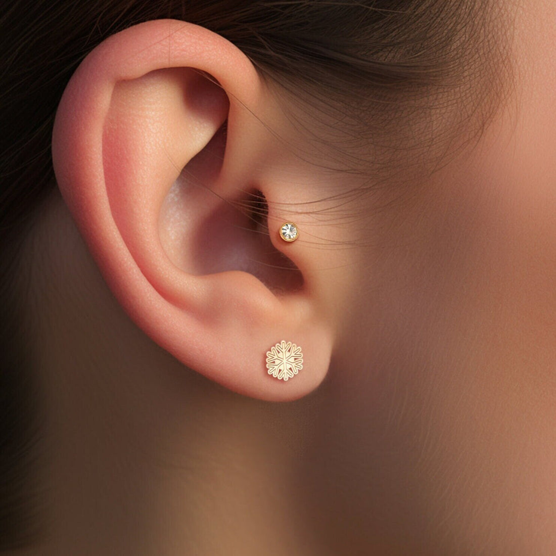 Snowflake Earrings Dainty