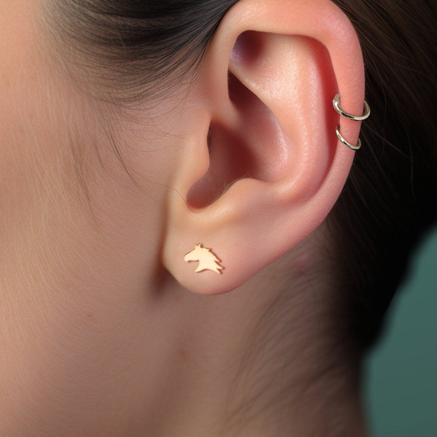 Horse Head Stud Earrings