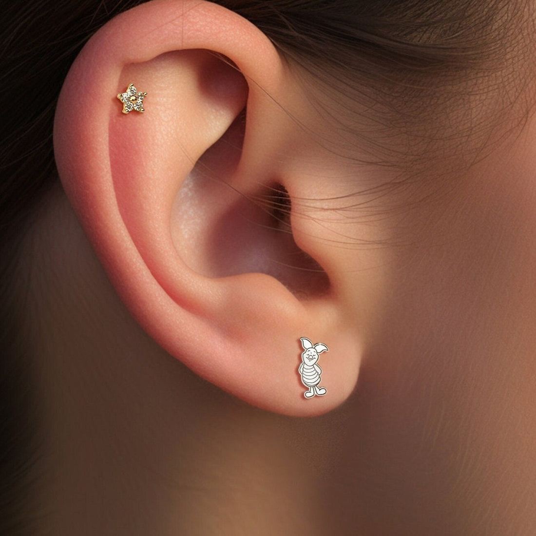 Piglet Earrings Dainty