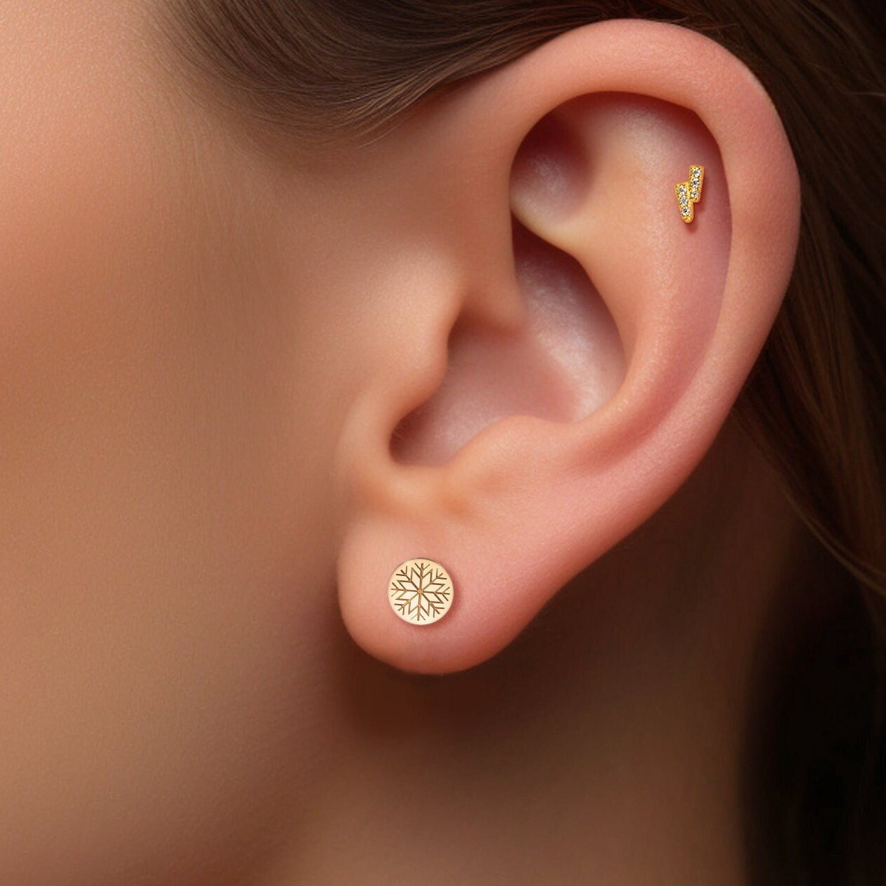 Snowflake Disc Earrings