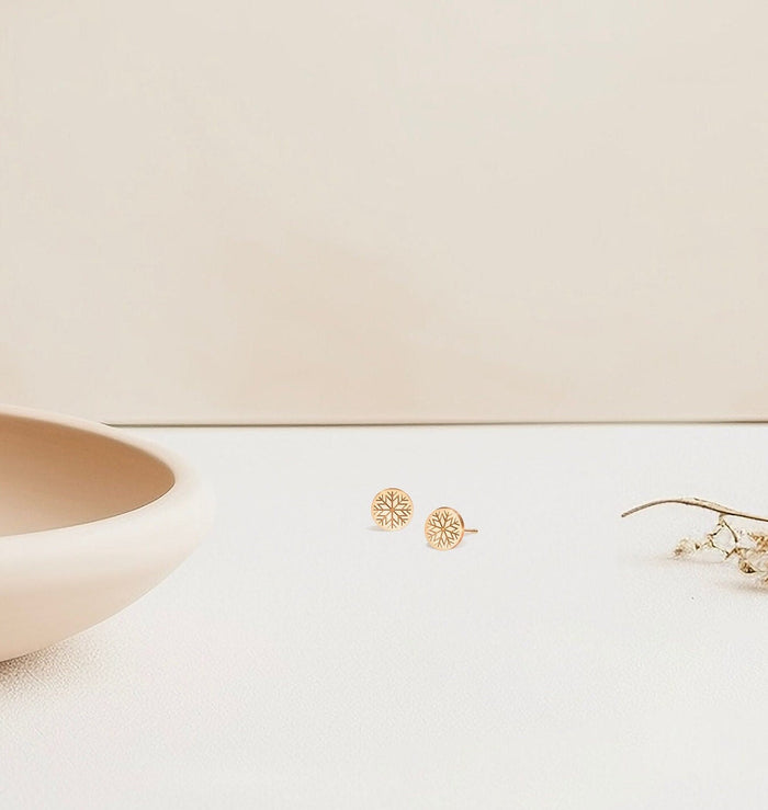 Snowflake Disc Earrings