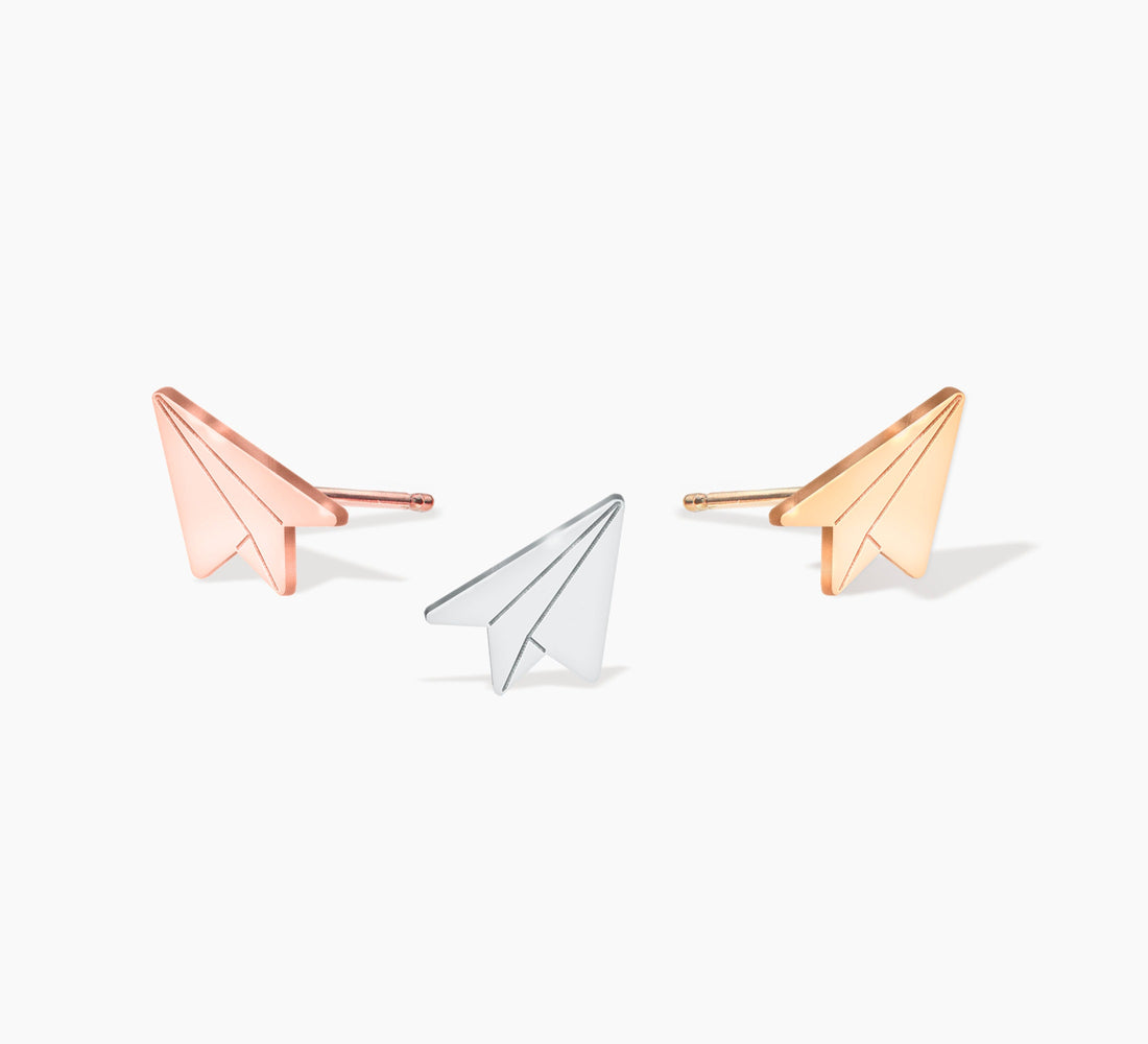 Paper Airplane Jewelry Stud Earring Charm Stud Earrings