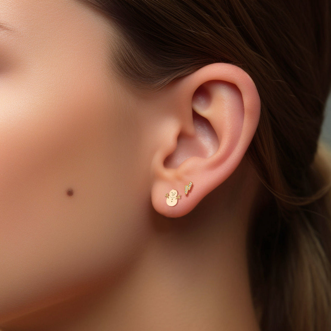 Snowman Earrings Dainty