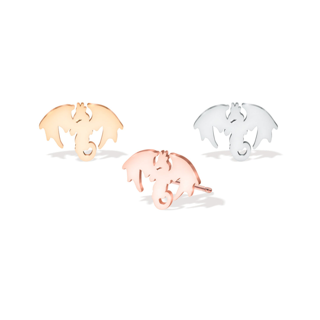 Dragon Charm Stud Earrings