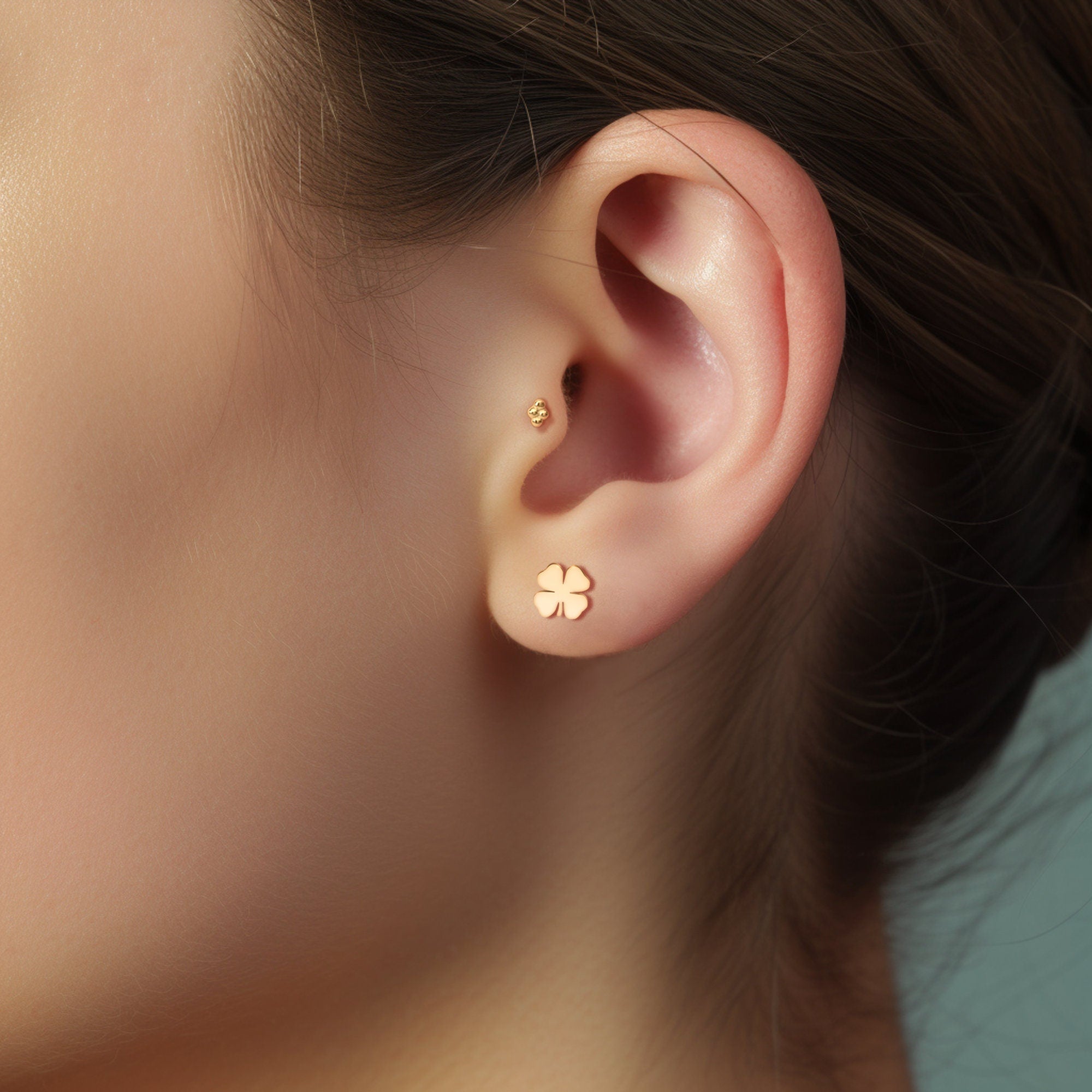 Four Leaf Clover Stud Earrings