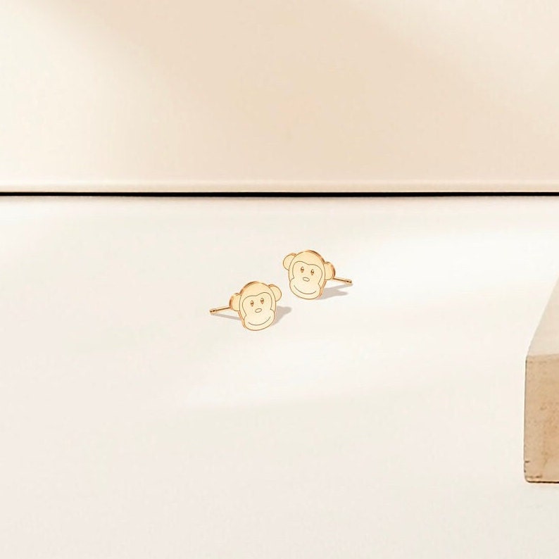 Monkey Face Stud Earrings