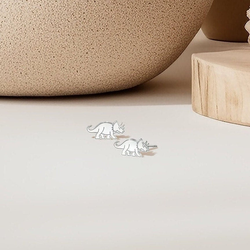 Triceratops Dinosaur Earrings