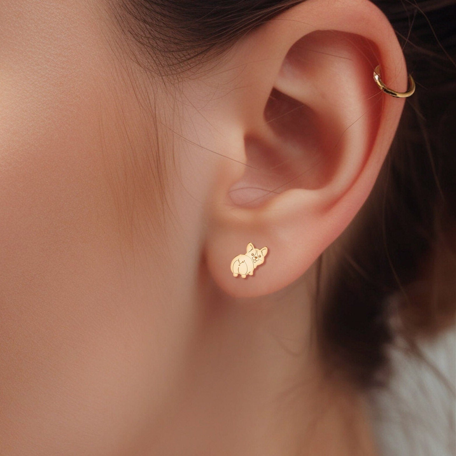 Corgi Dog Stud Earrings