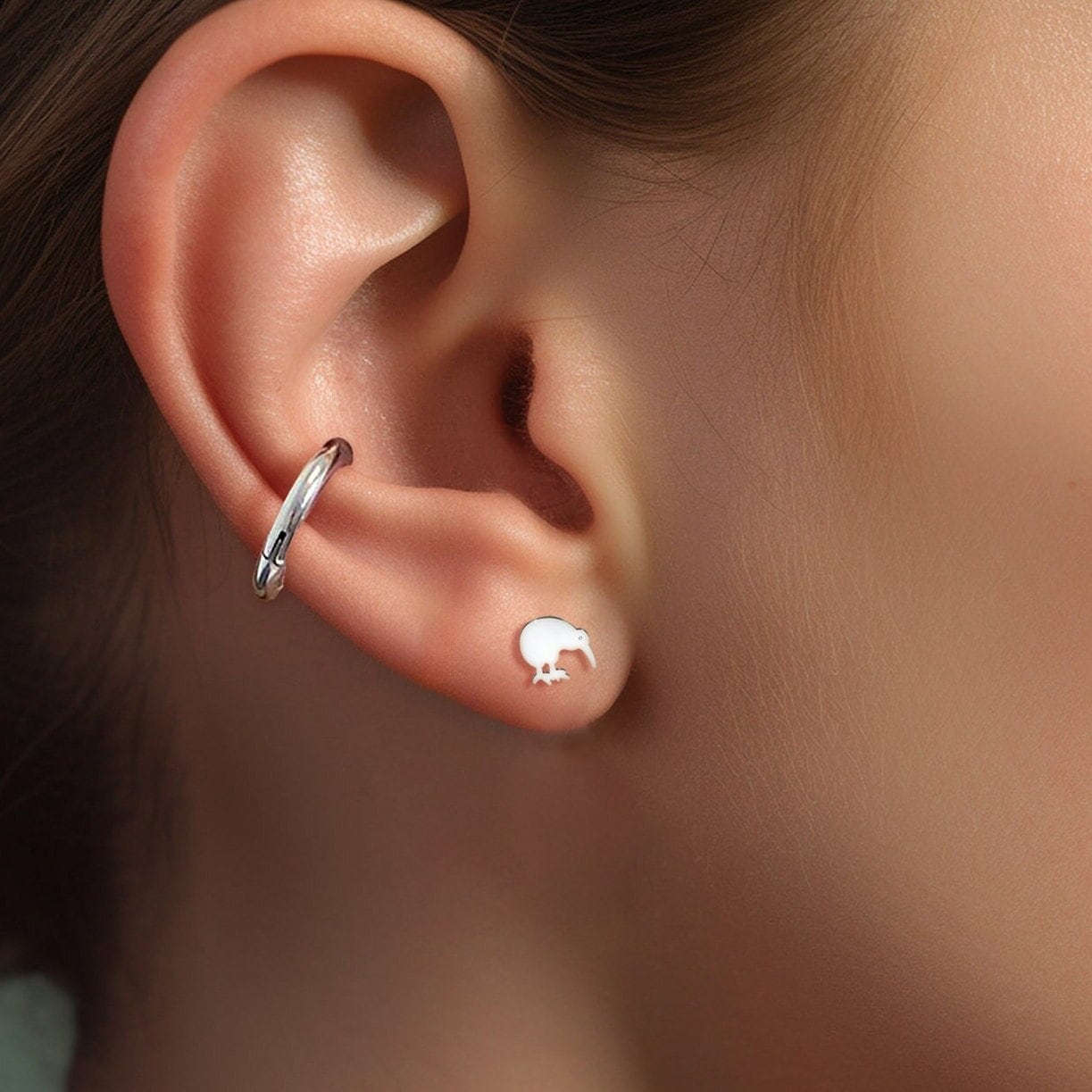 Kiwi Bird Stud Earrings