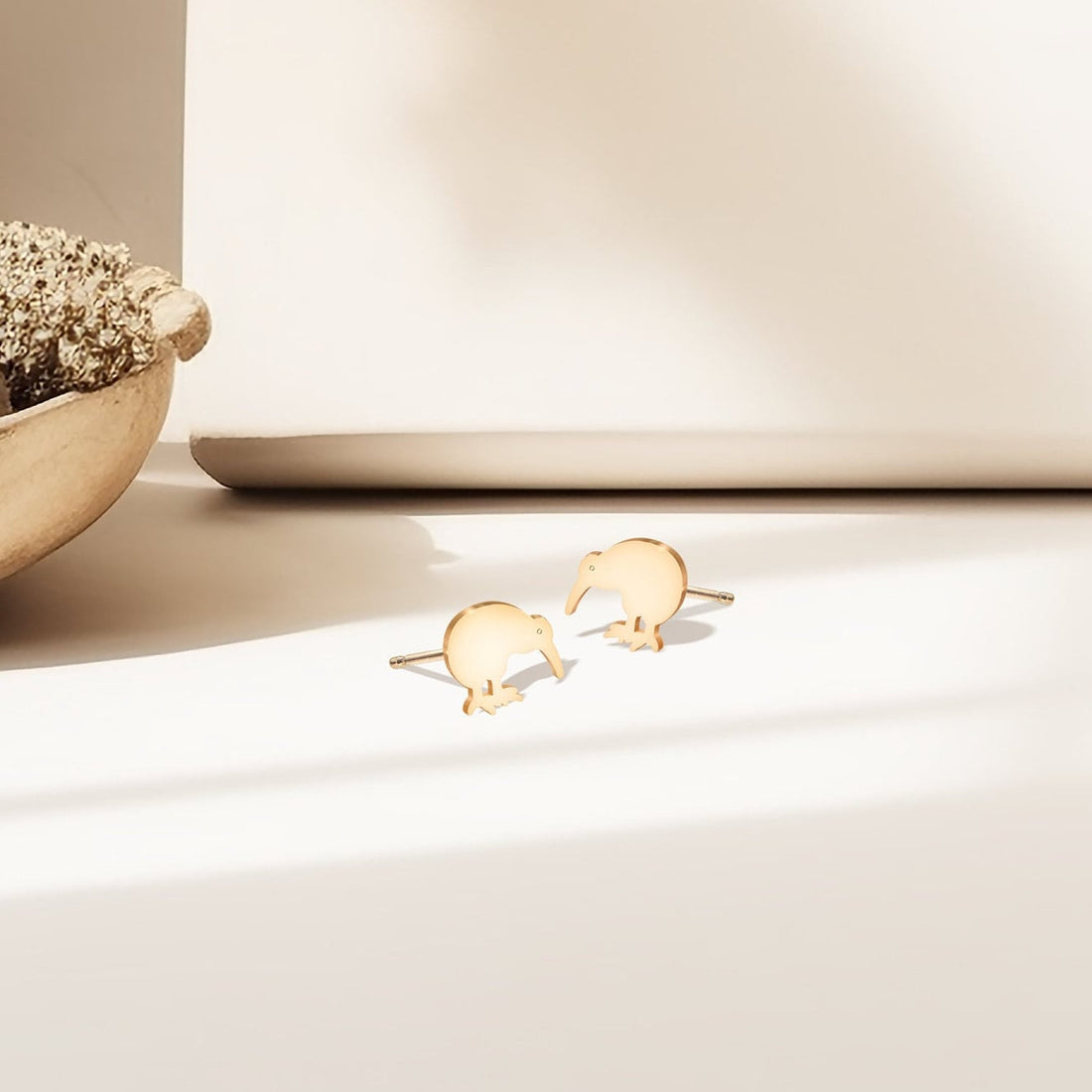 Kiwi Bird Stud Earrings