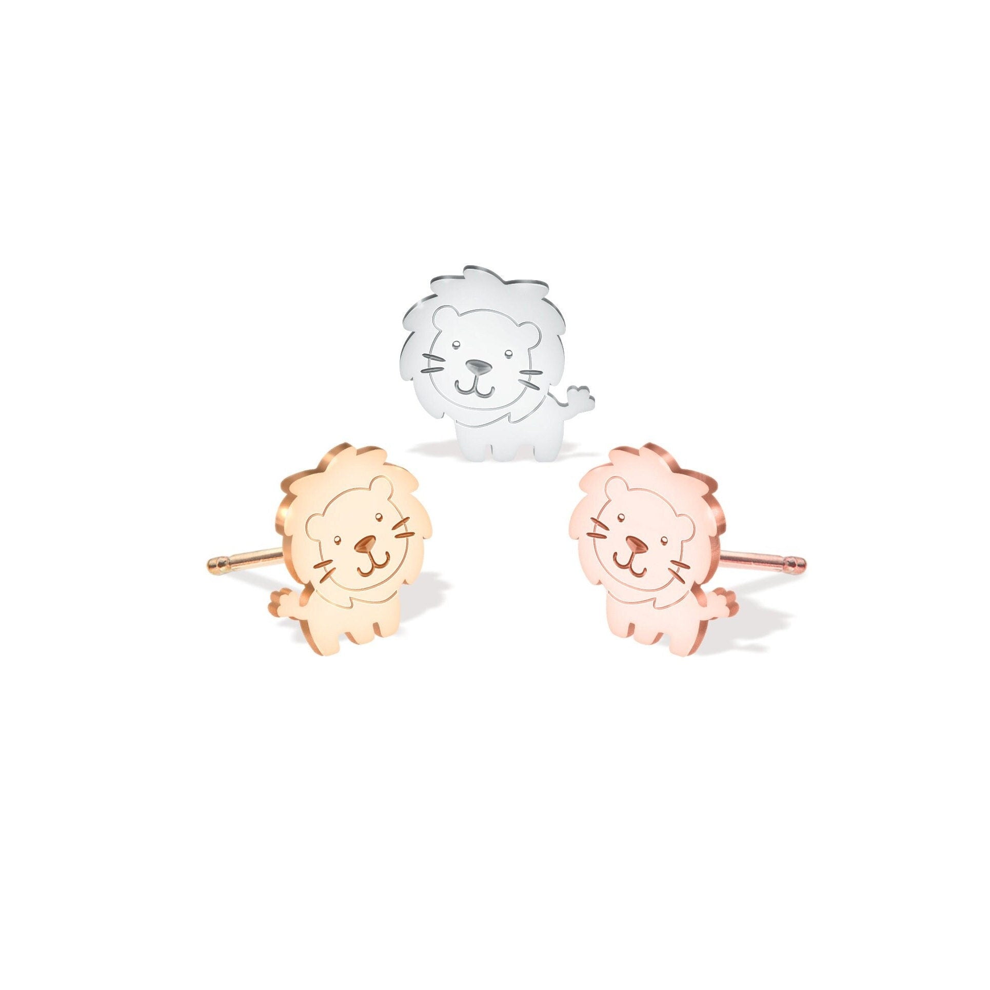 Cute Lion Stud Earrings