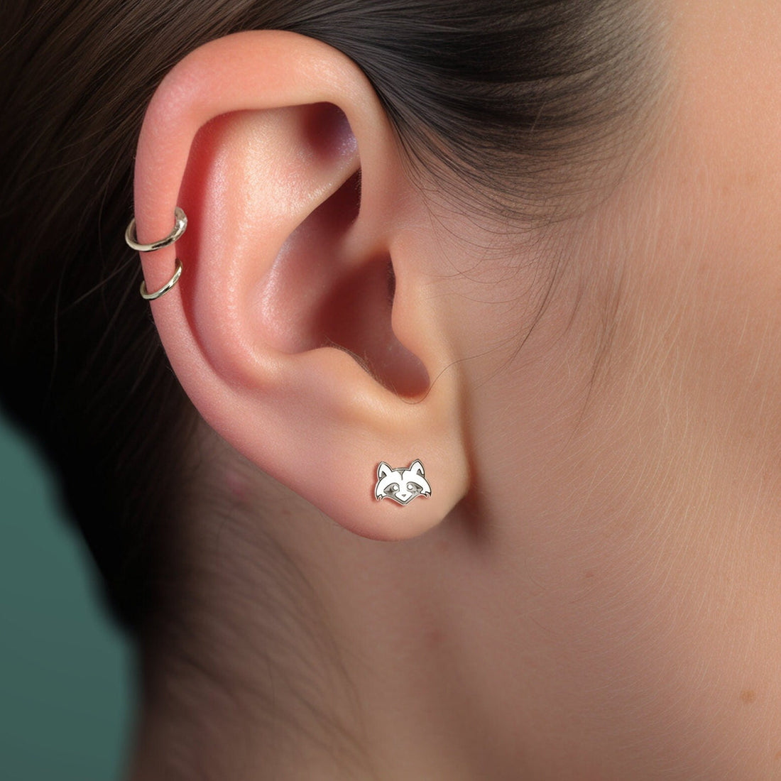 Raccoon Earrings Dainty