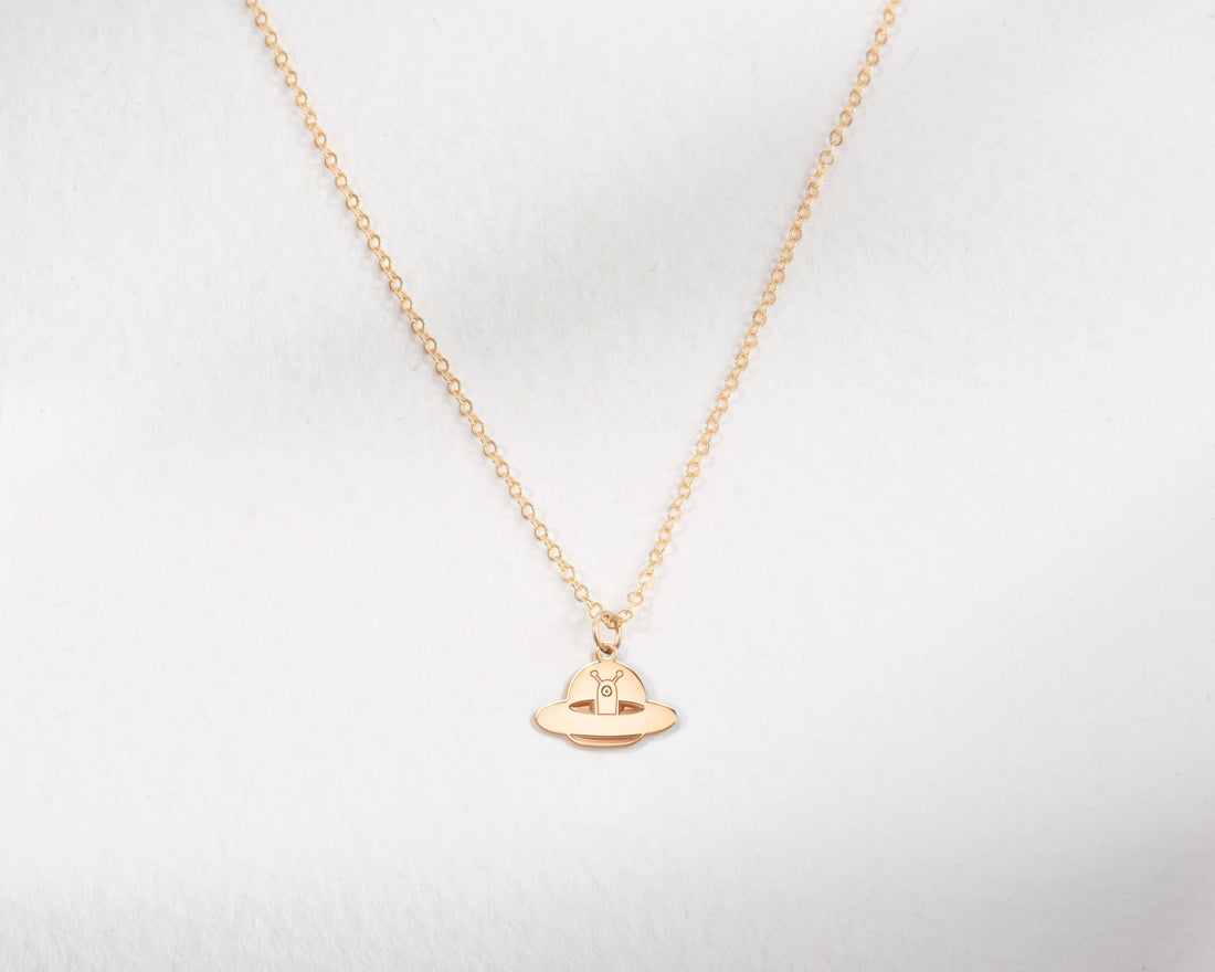 Alien UFO Spaceship Pendant Necklace