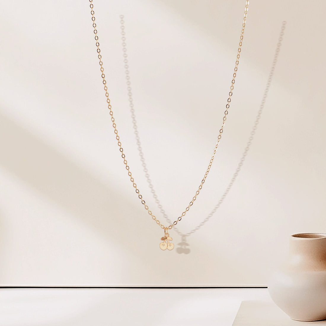 Cherry Pendant Cable Necklace
