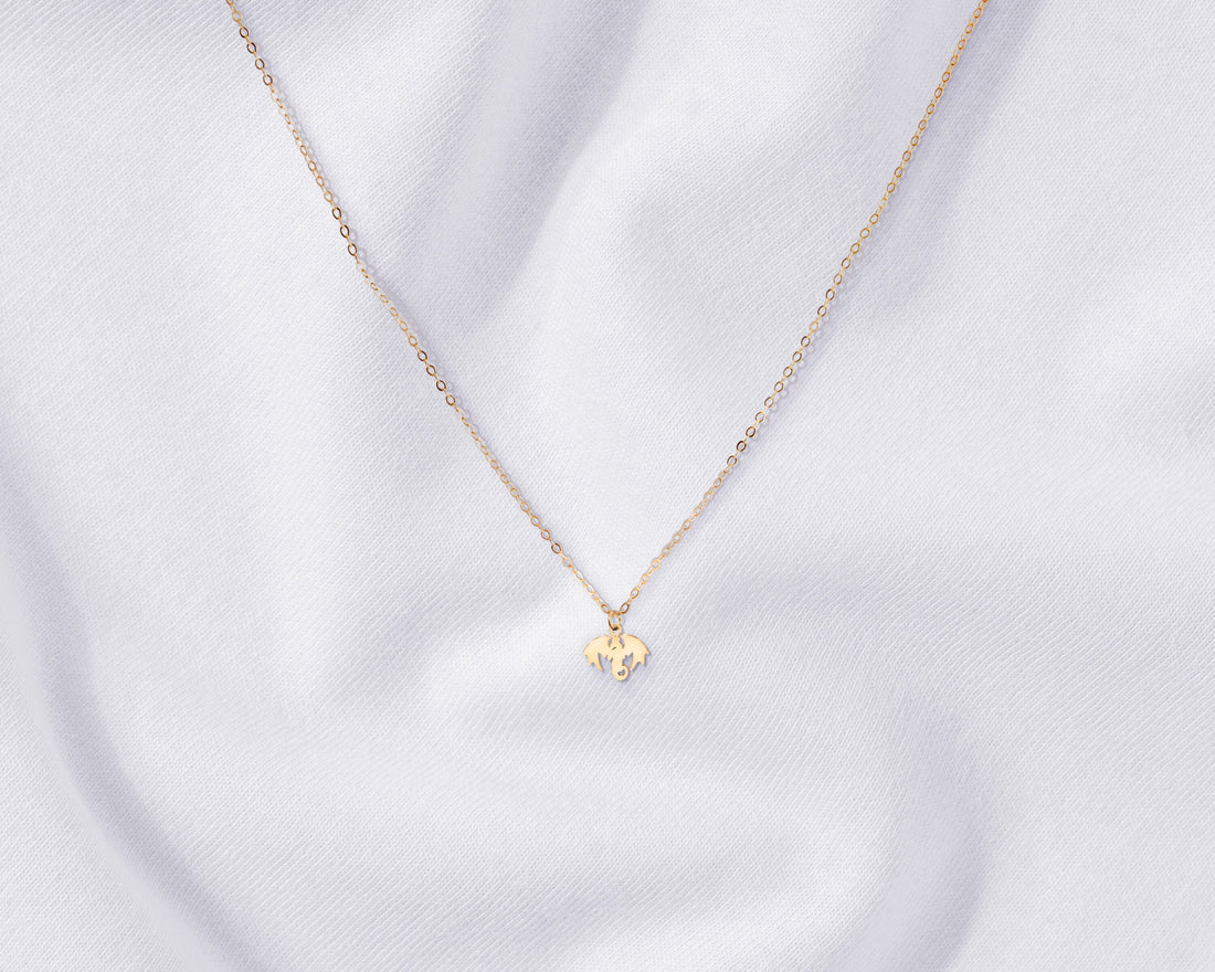 Dragon Jewelry Gold Dragon Pendant Necklace