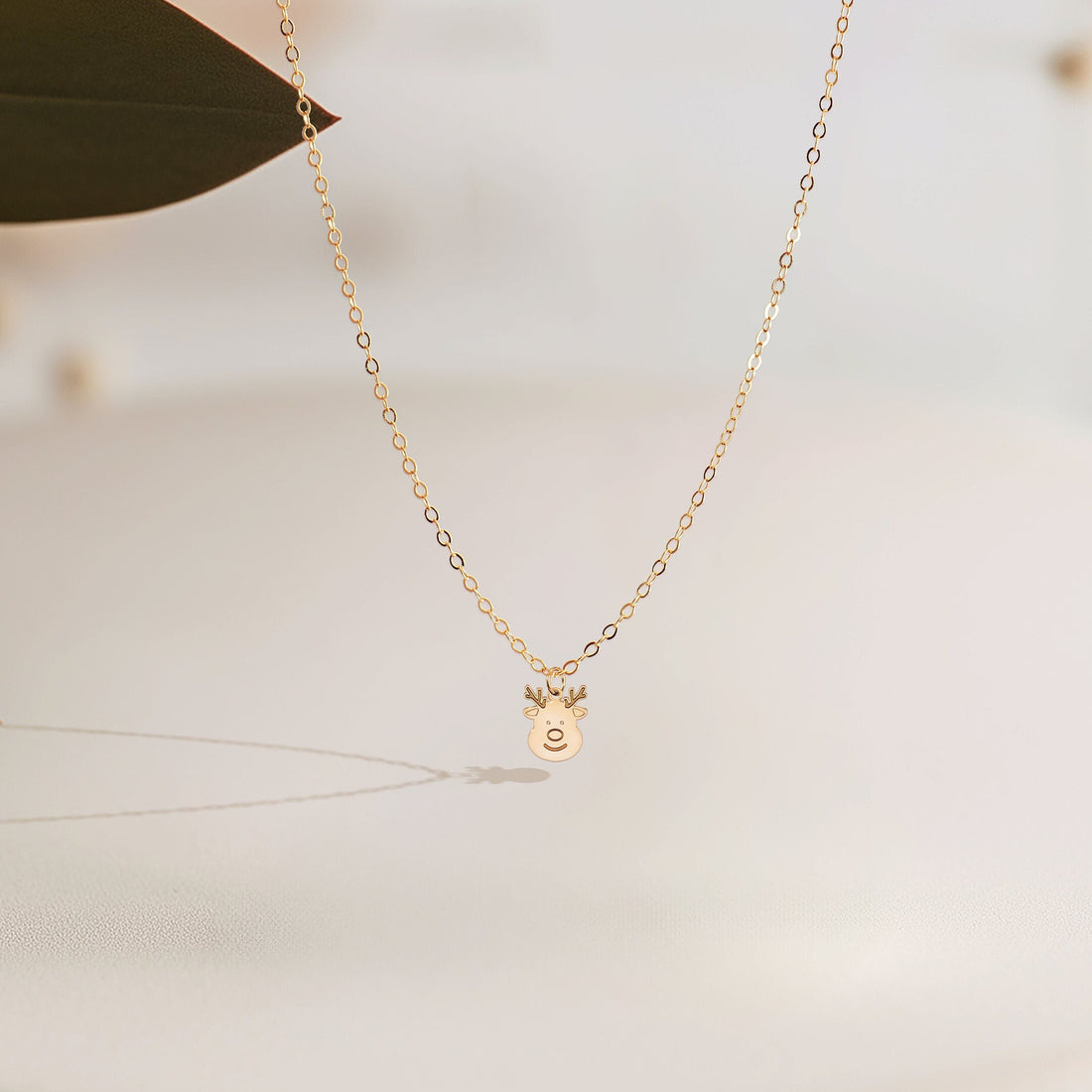 Reindeer Head Pendant Necklace