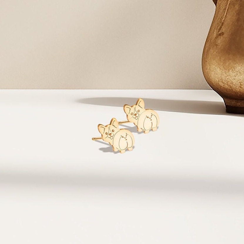 Corgi Dog Stud Earrings