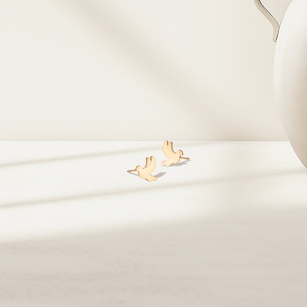 Flying Dove Stud Earrings