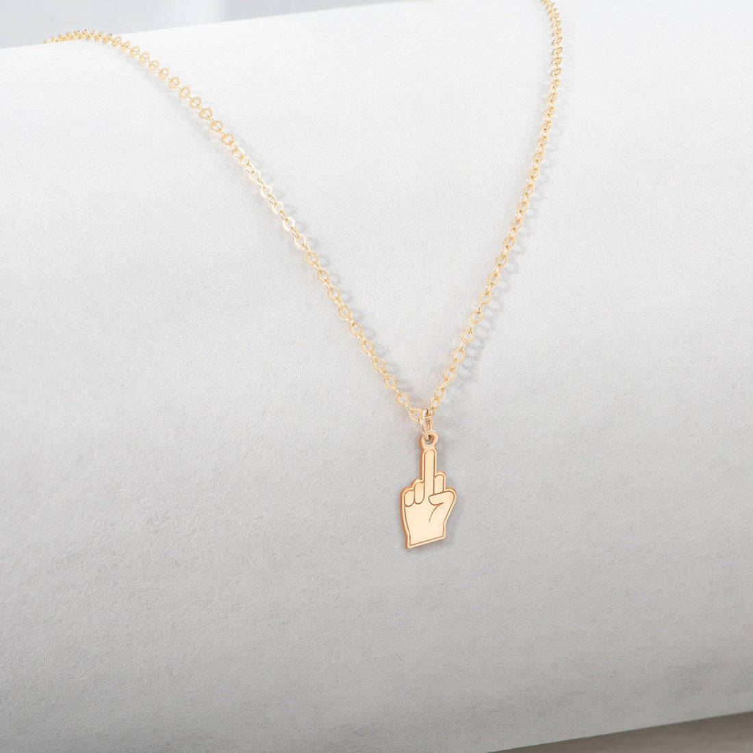 Middle Finger Charm Necklace