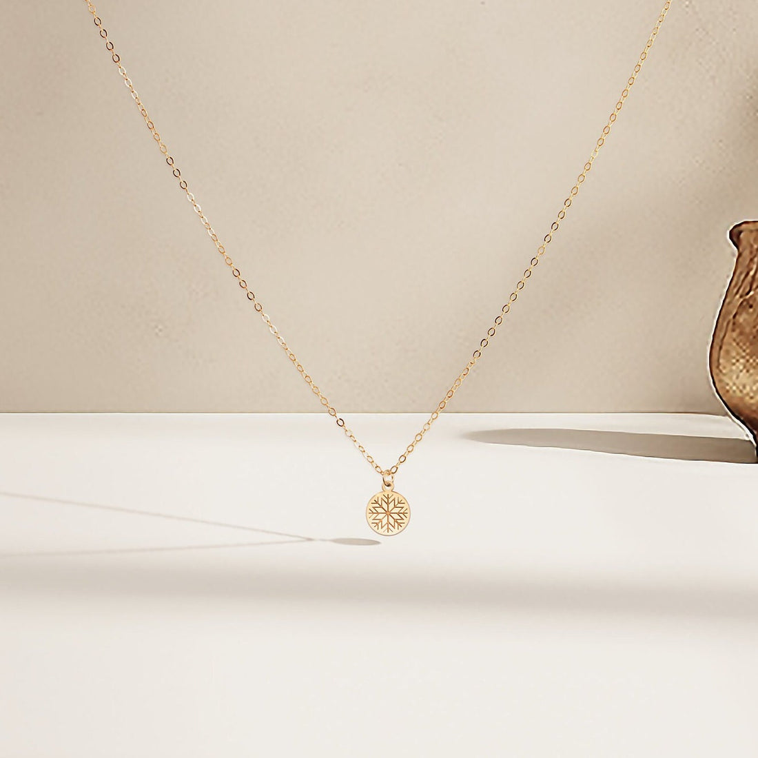 Snowflake Disc Necklace