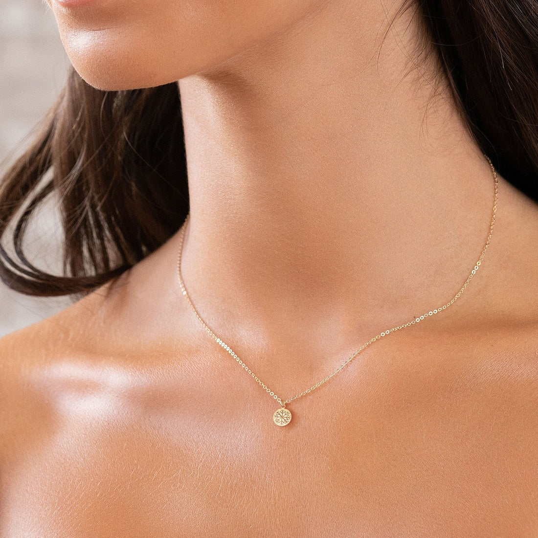 Snowflake Disc Necklace