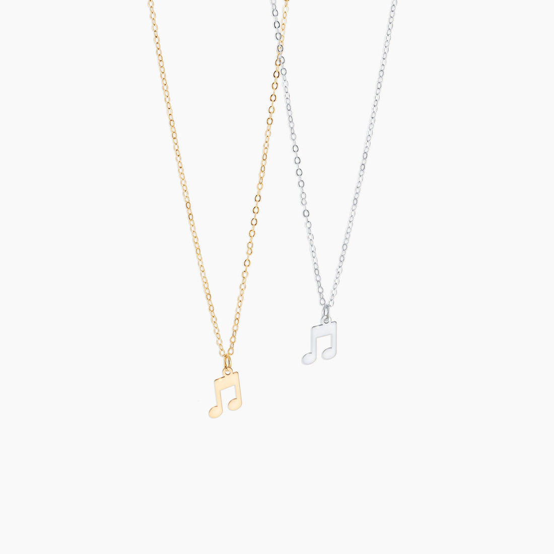 Double Music Note Pendant Necklace