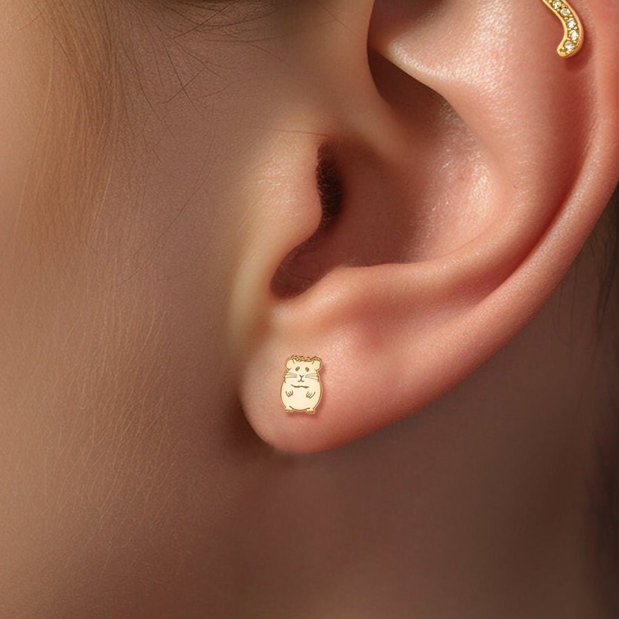 Hamster Stud Earrings