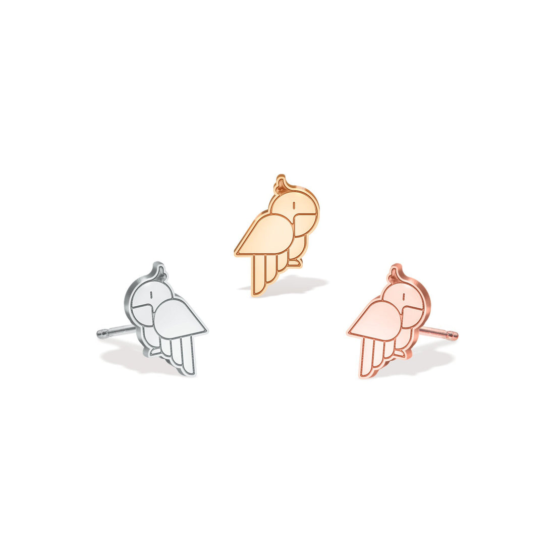 Parakeet Earrings Gold