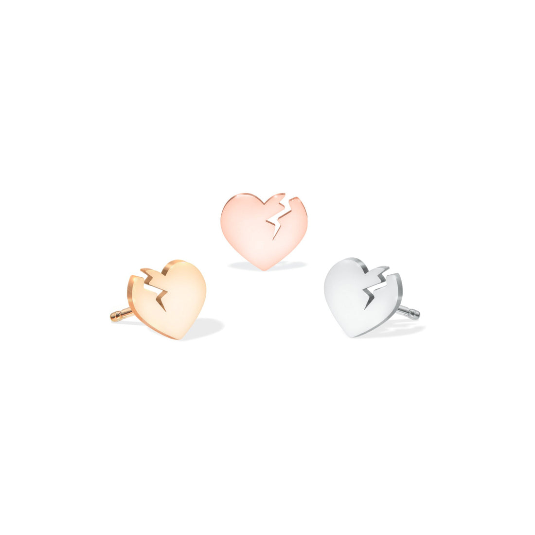 Broken Heart Stud Earrings