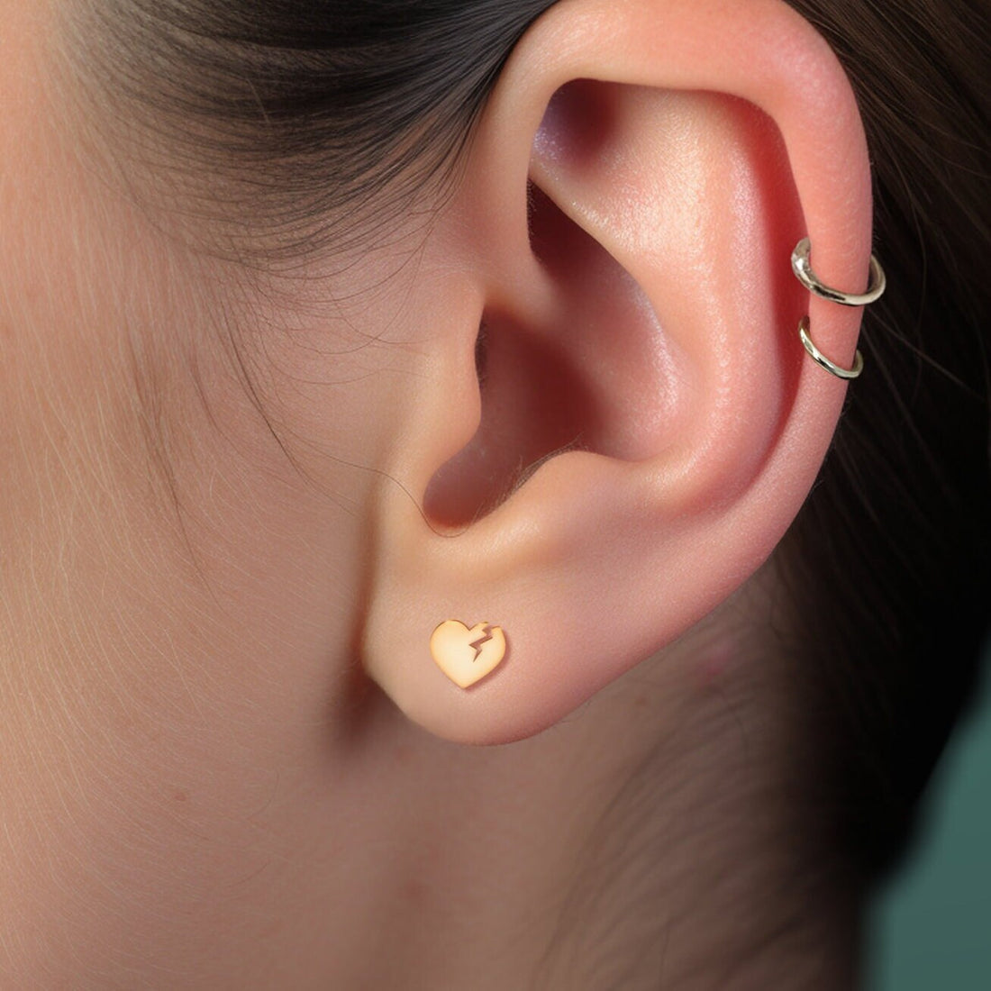 Broken Heart Stud Earrings