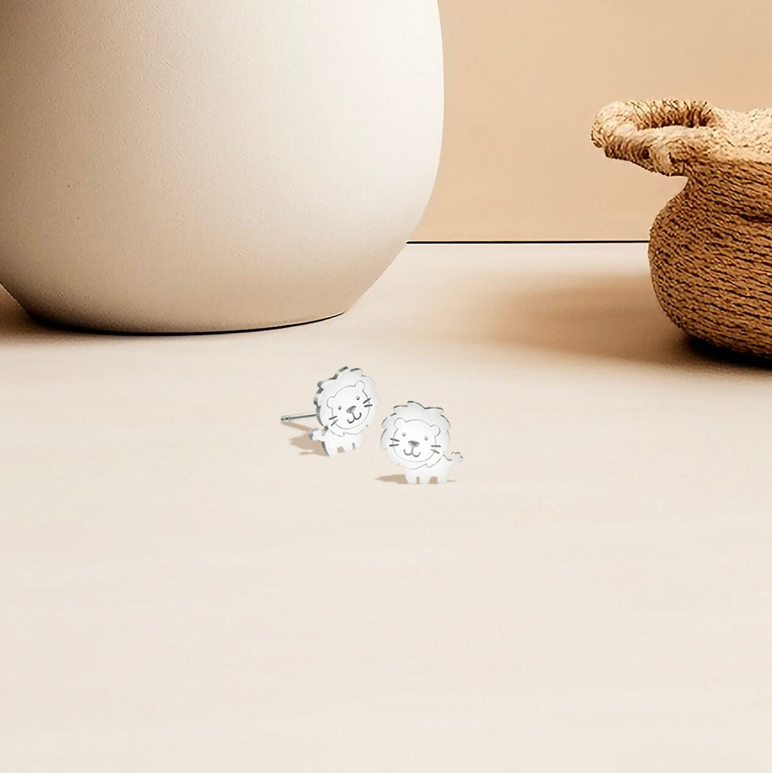 Cute Lion Stud Earrings