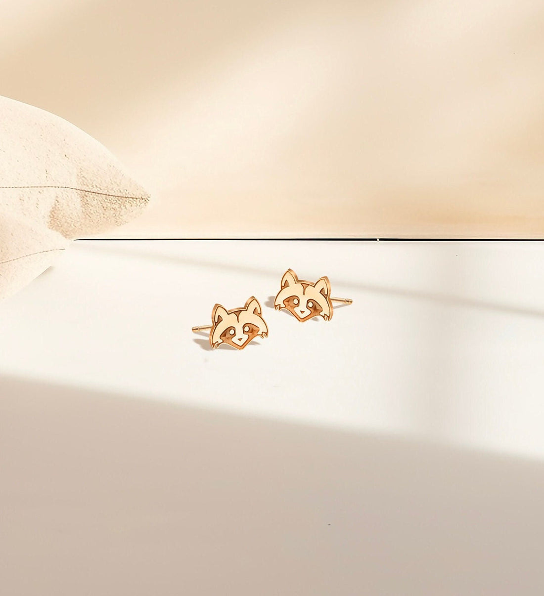 Raccoon Earrings Dainty