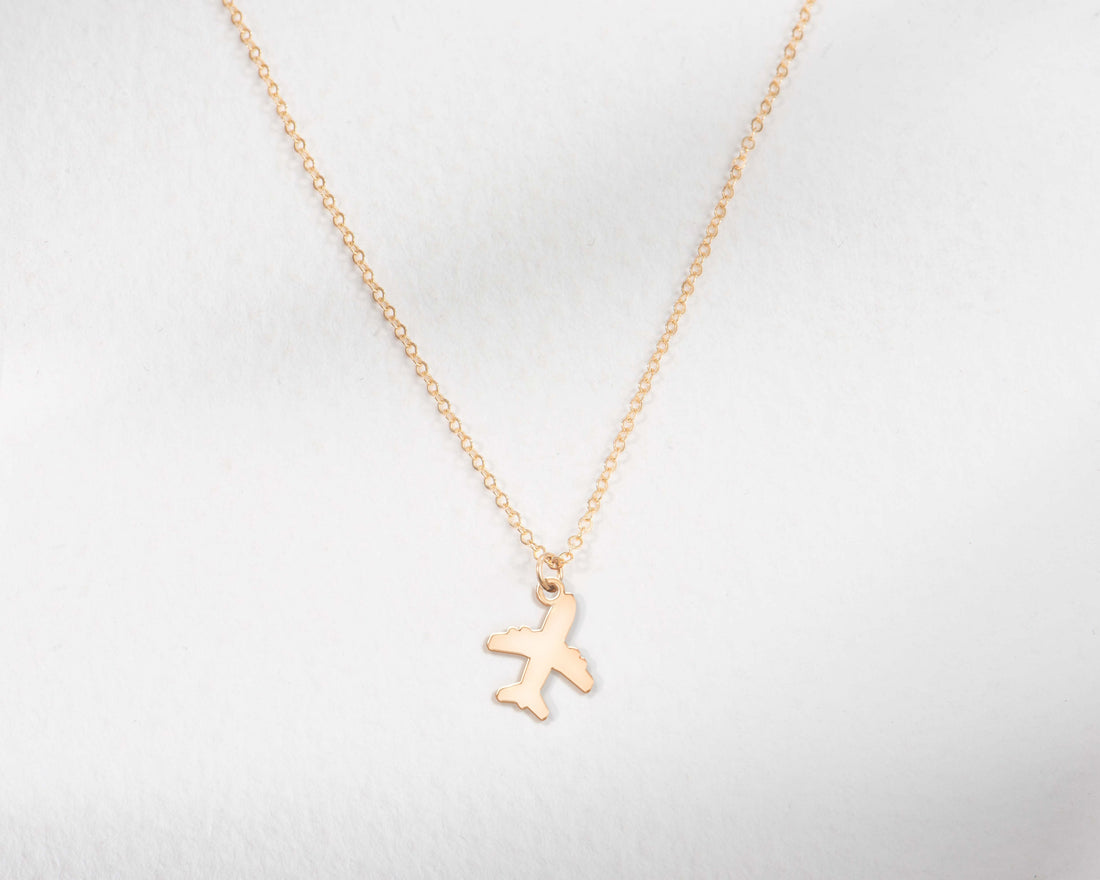 Airplane Pendant Cable Necklace