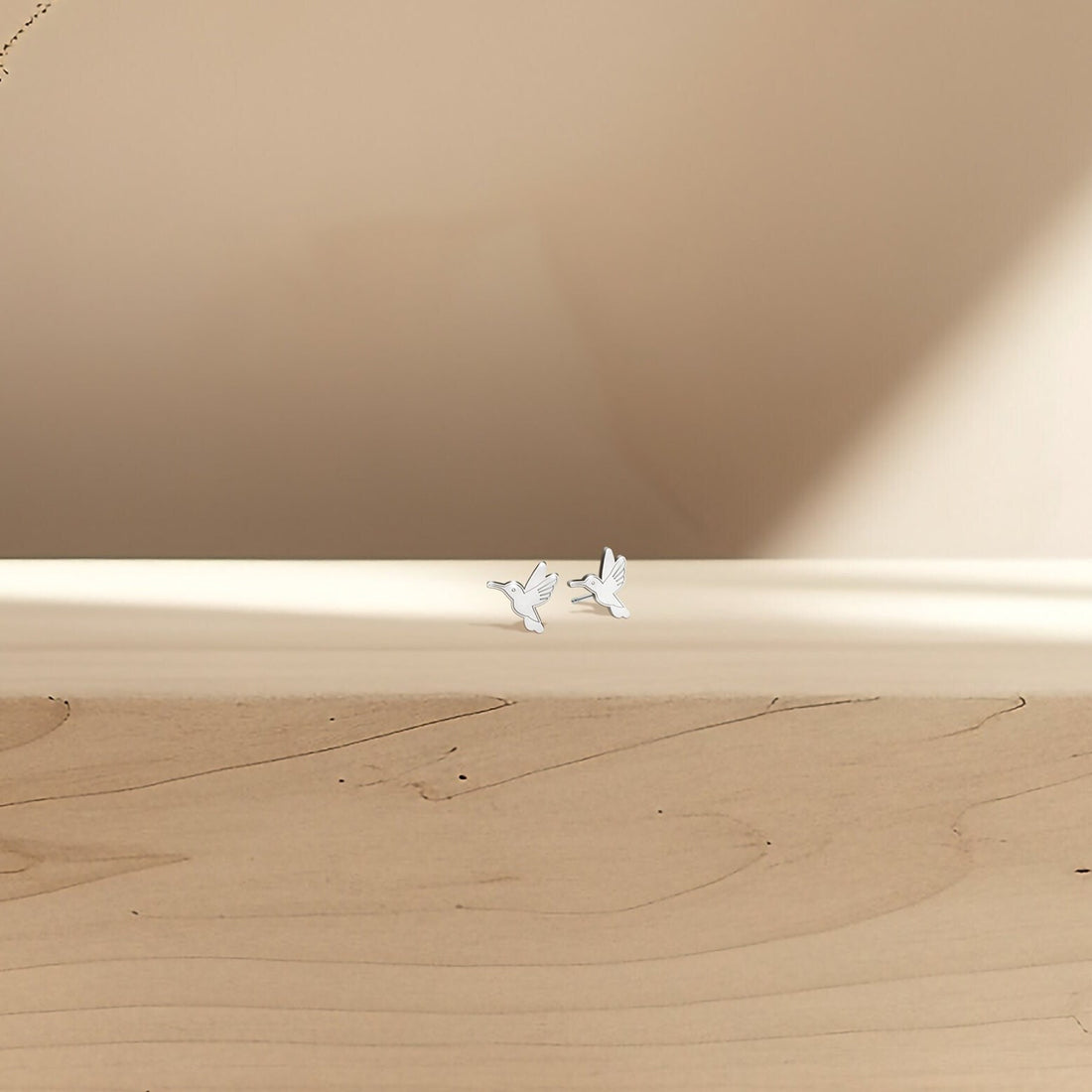 Hummingbird Charm Stud Earrings