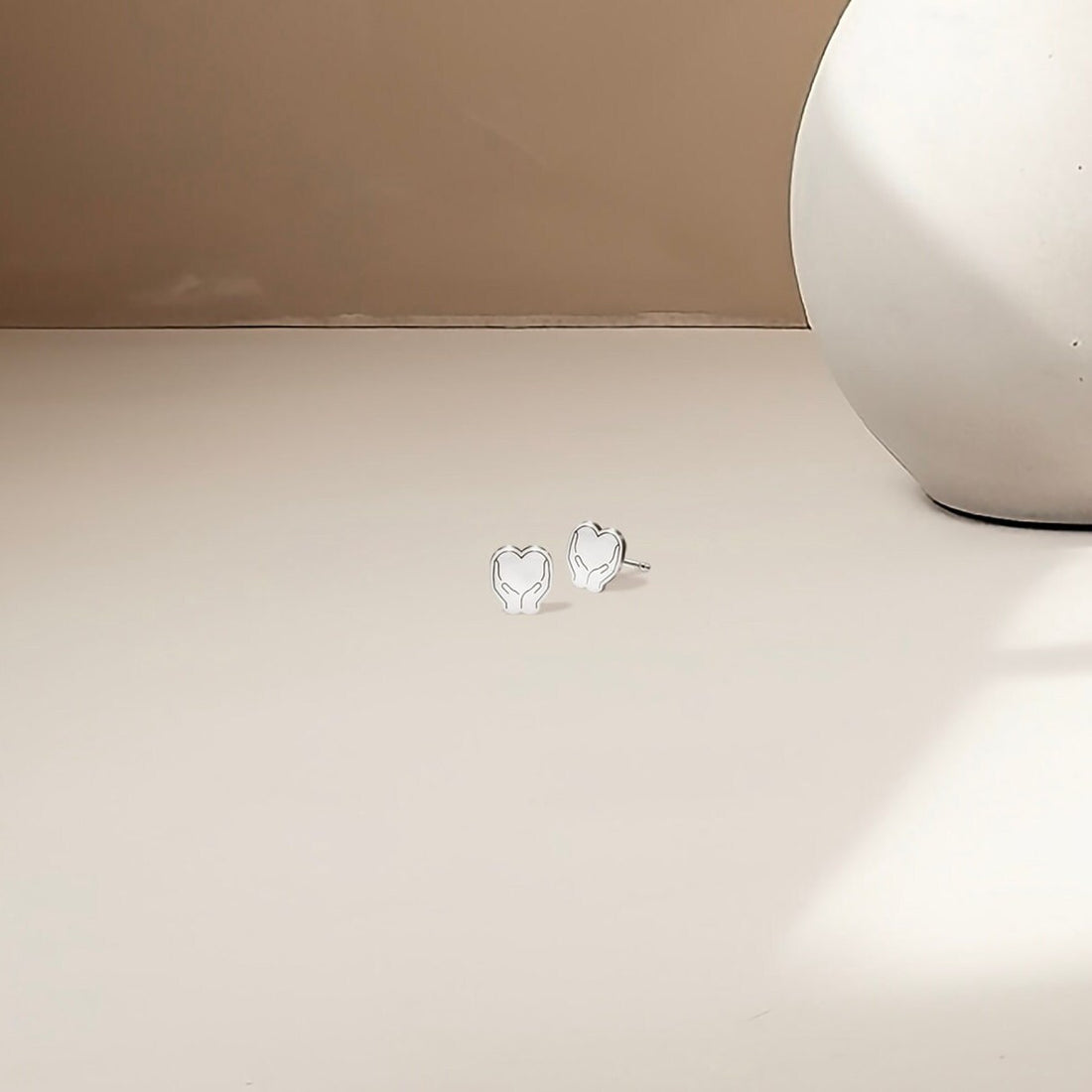 Heart Hands Stud Earrings