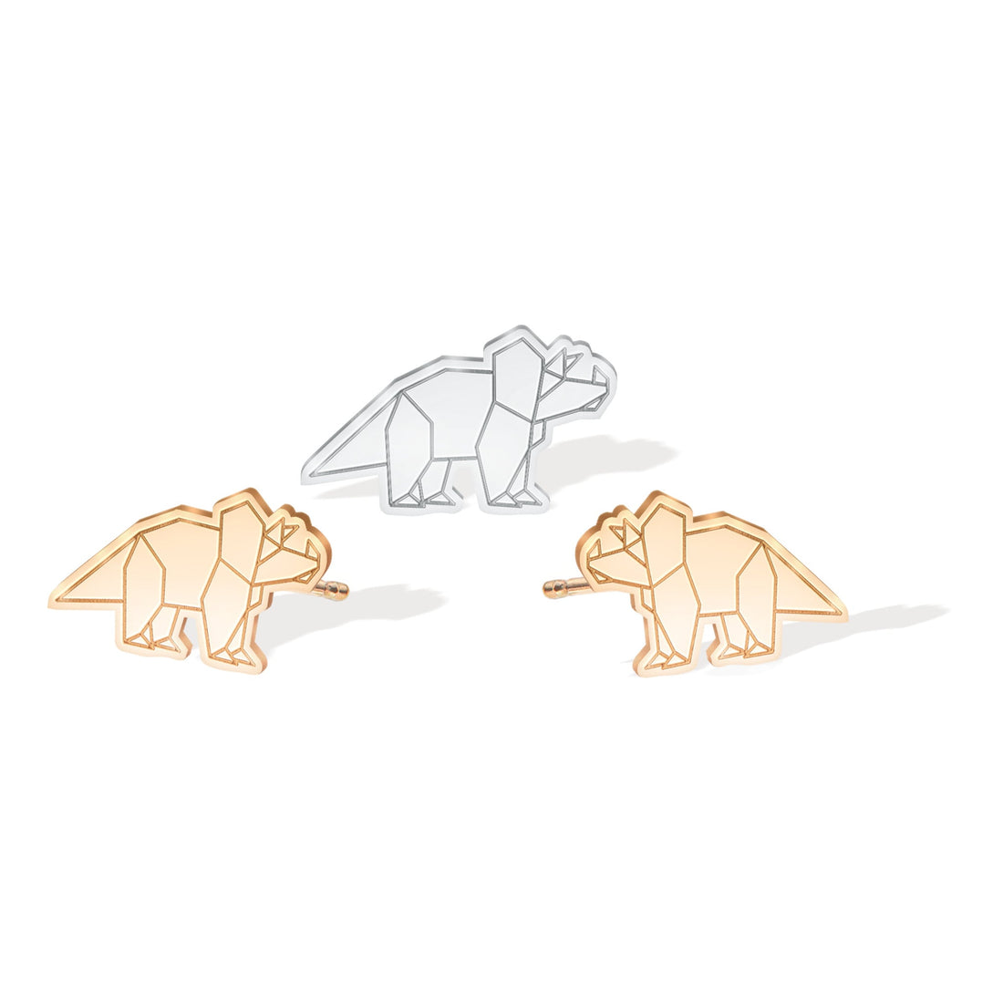 Origami Triceratops Earring