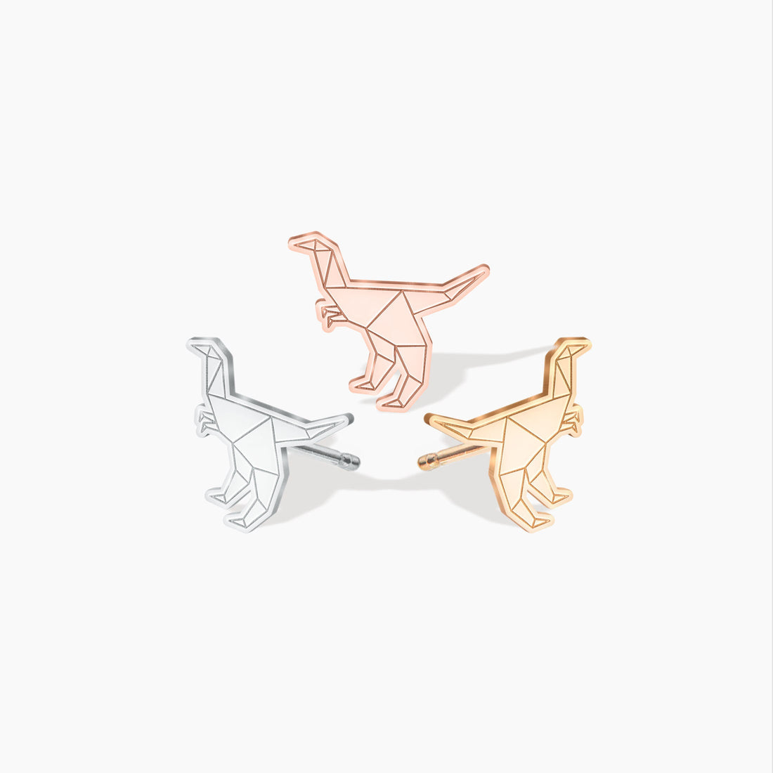 Origami Dromaeosaurus Earring