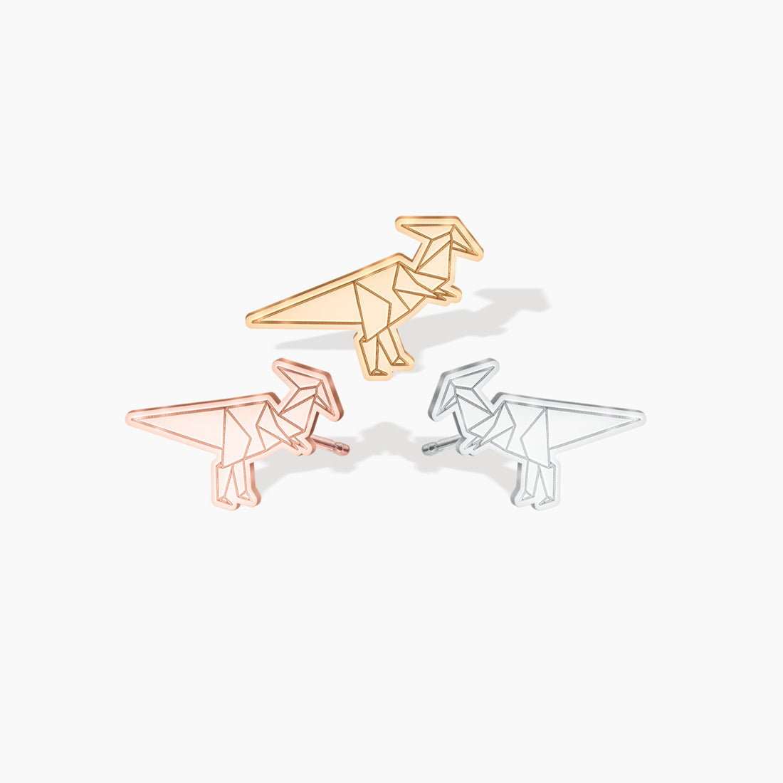 Origami Parasaurolophus Earring
