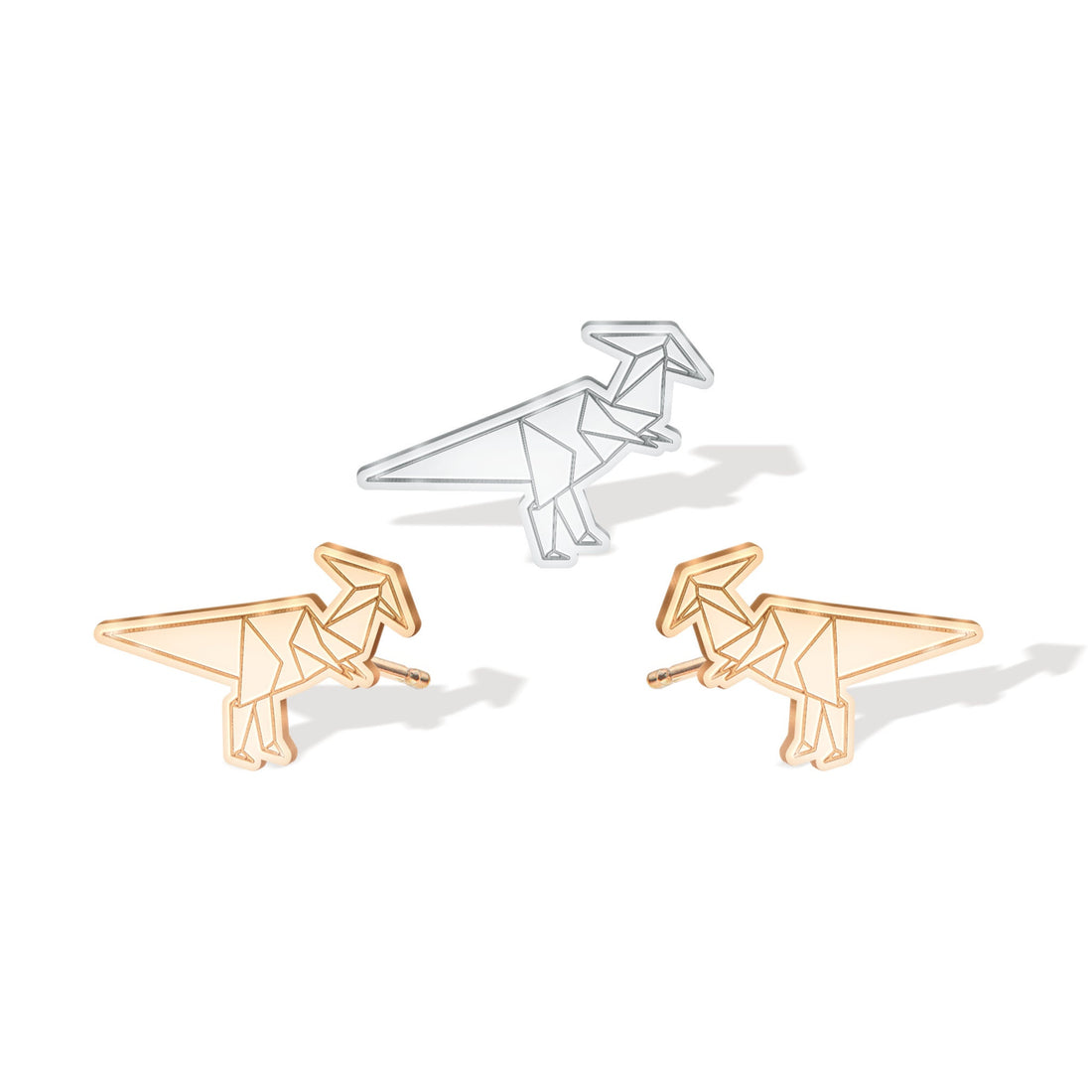 Origami Parasaurolophus Earring