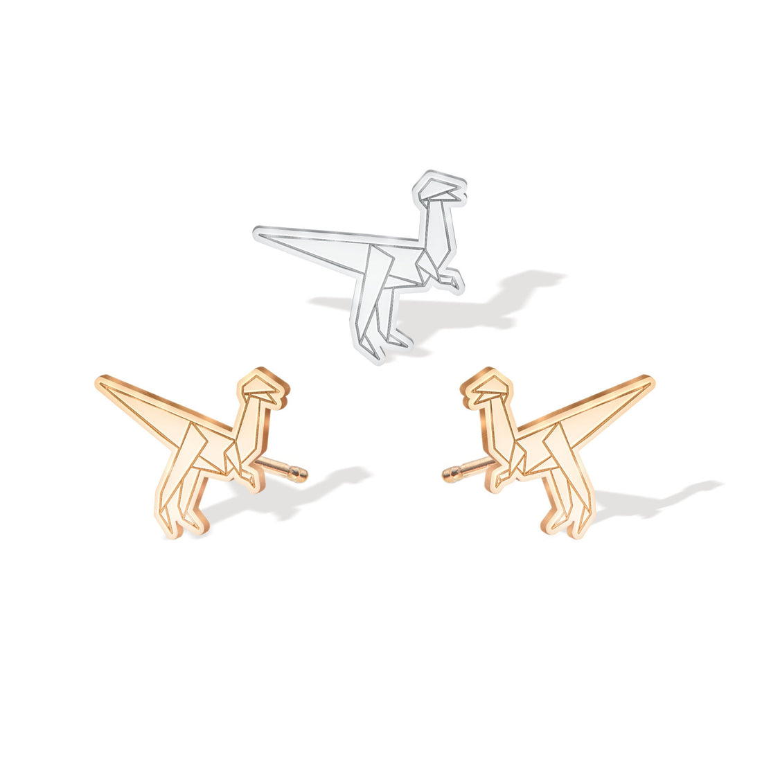 Origami Velociraptor Earring