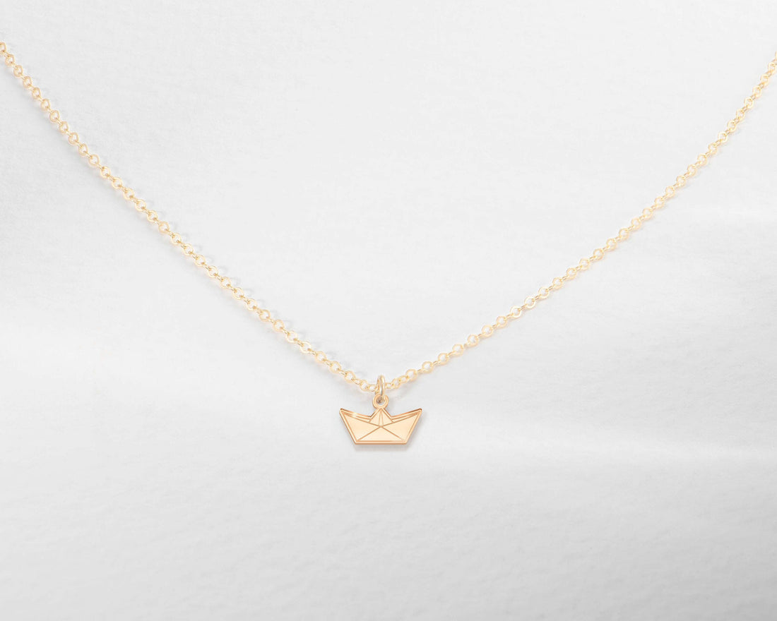 Paper Boat Pendant Necklace