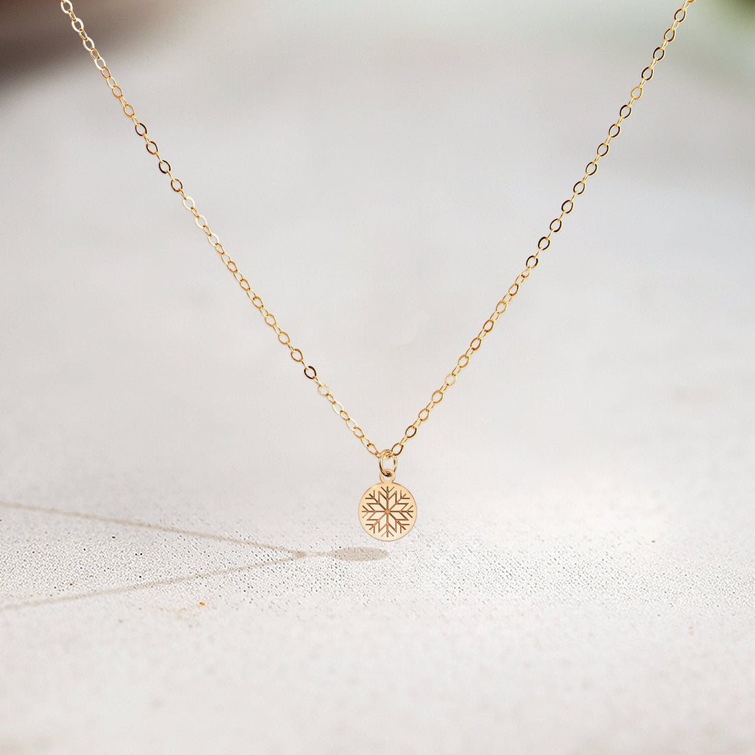 Snowflake Disc Necklace