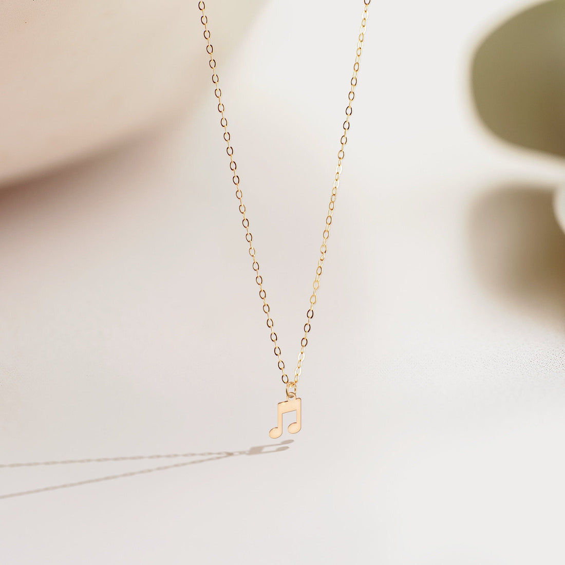 Double Music Note Pendant Necklace