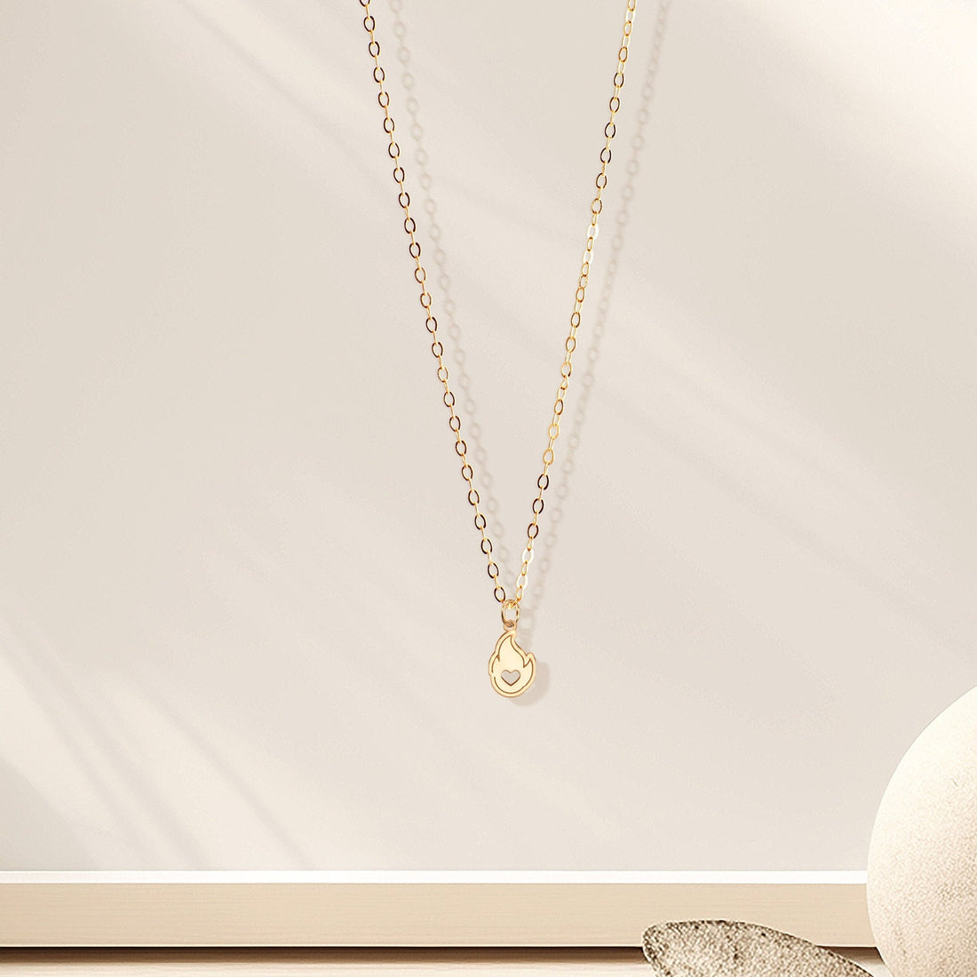 Heart Flame Pendant Necklace