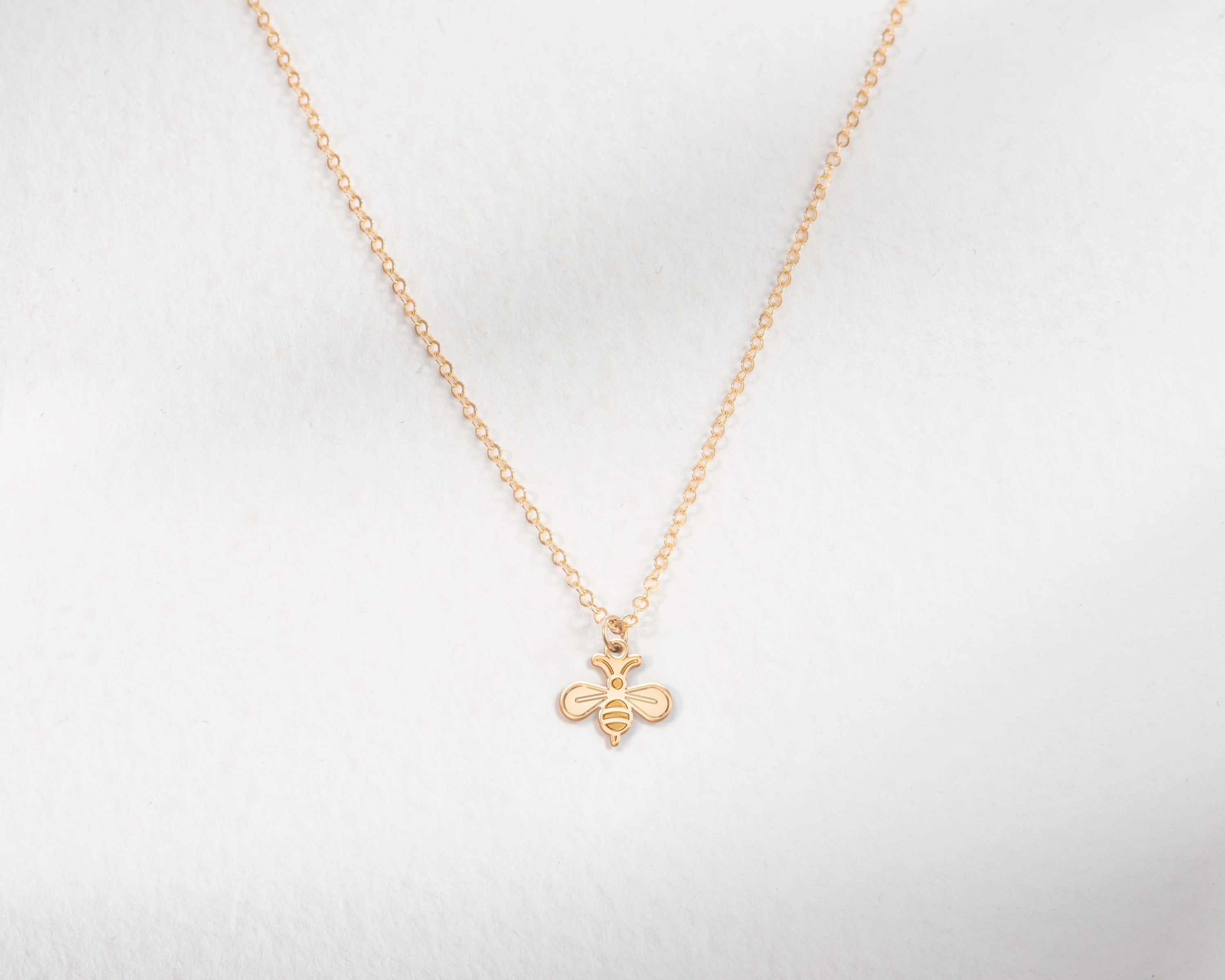 Small Bee Charm Necklace