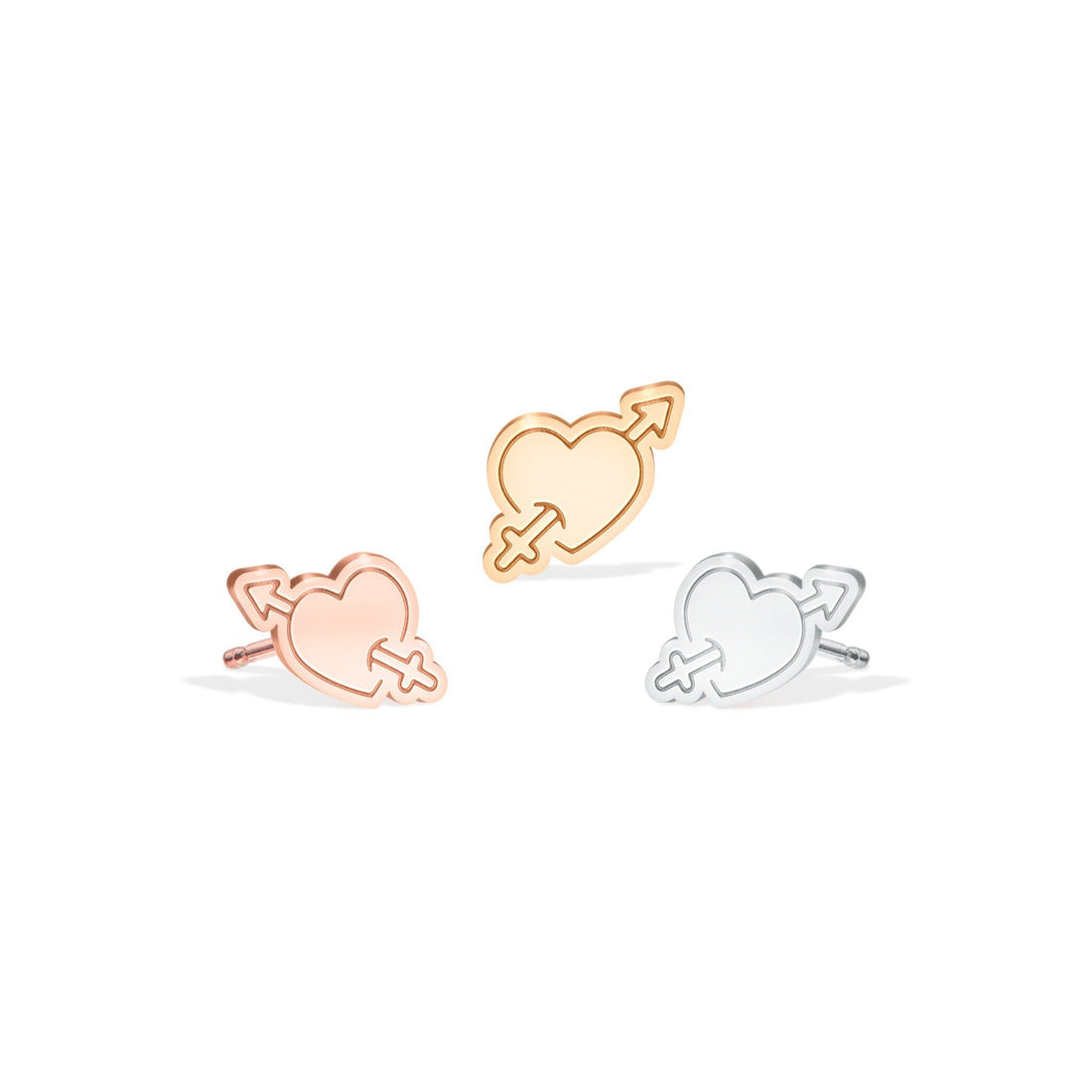 Cupid Heart Stud Earrings
