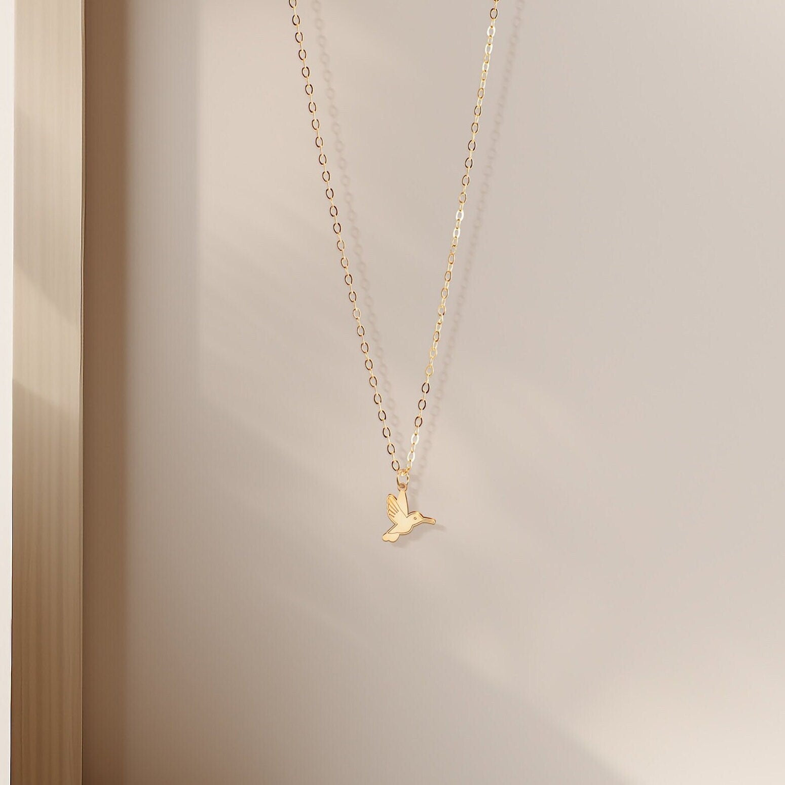 Hummingbird Charm Pendant Necklace